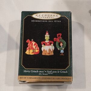 Hallmark Keepsake Miniature Ornament Set Merry Grinch-mas